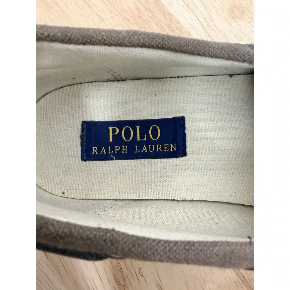 Polo Ralph Lauren Lander Canvas Deck Boat Shoes Footwear Gray Mens 8D #36